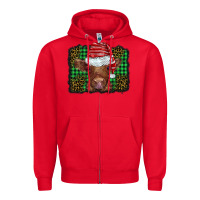 Red christmas leopard buffalo plaid baby highland cow Zipper Hoodie - BarkalooDesign