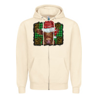 Sandshell christmas leopard buffalo plaid baby highland cow Zipper Hoodie - BarkalooDesign