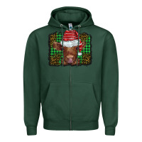 Sports Green christmas leopard buffalo plaid baby highland cow Zipper Hoodie - BarkalooDesign