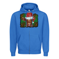 True Royal christmas leopard buffalo plaid baby highland cow Zipper Hoodie - BarkalooDesign