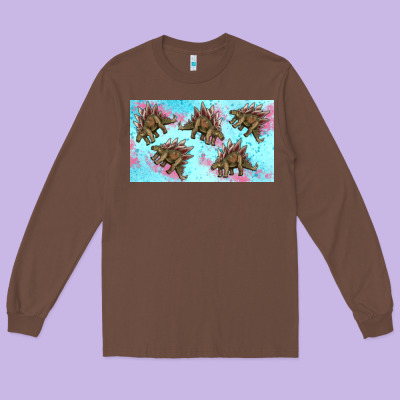Dinosaur Stegosaurus Sippy Cup Long Sleeve Tee Designed By Artiststas