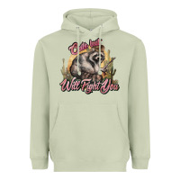 Matcha cute but will fight you racoon western Heavyweight Hoodie - NancyCooperArtShop