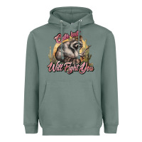 Sage cute but will fight you racoon western Heavyweight Hoodie - NancyCooperArtShop