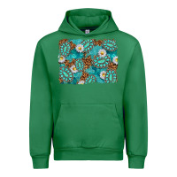 Emerald Leopard and Turquoise Gemstone Background Urban Hoodie - texasbilliewilder