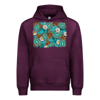 Mauve Wine Leopard and Turquoise Gemstone Background Urban Hoodie - texasbilliewilder