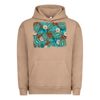 Pigment Burro Leopard and Turquoise Gemstone Background Urban Hoodie - texasbilliewilder