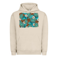Pigment French Oak Leopard and Turquoise Gemstone Background Urban Hoodie - texasbilliewilder