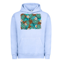 Pigment Grape Ice Leopard and Turquoise Gemstone Background Urban Hoodie - texasbilliewilder