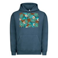 Pigment Midnight Navy Leopard and Turquoise Gemstone Background Urban Hoodie - texasbilliewilder