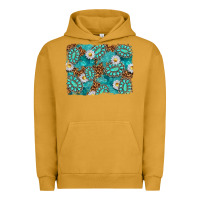 Pigment Peanut Butter Leopard and Turquoise Gemstone Background Urban Hoodie - texasbilliewilder