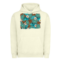 Pigment Pistachio Leopard and Turquoise Gemstone Background Urban Hoodie - texasbilliewilder