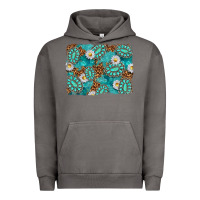 Pigment Tornado Leopard and Turquoise Gemstone Background Urban Hoodie - texasbilliewilder