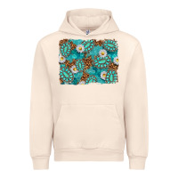 Sandshell Leopard and Turquoise Gemstone Background Urban Hoodie - texasbilliewilder