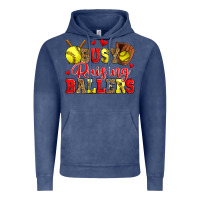 Vintage Denim busy raising ballers softball Vintage Hoodie - Zillion Design Studio