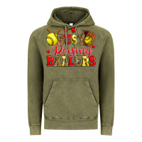 Vintage Olive busy raising ballers softball Vintage Hoodie - Zillion Design Studio