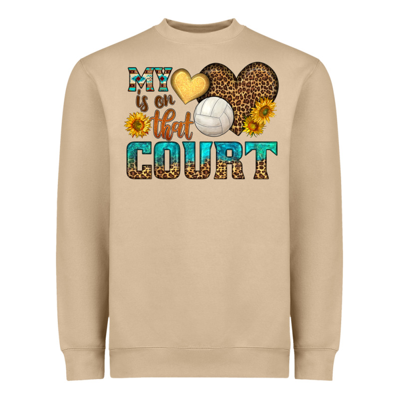My Heart Is On That Court Heavyweight Sweatshirt by HRA Design Shop | Teevron