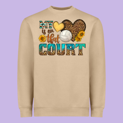 My Heart Is On That Court Heavyweight Sweatshirt Designed By Hra Design Shop