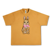 Peanut Butter easter rabbit pink flowers Urban Heavy Tee - BarkalooDesign