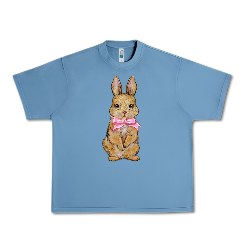 Easter Rabbit Pink Flowers Urban Heavy Tee by BarkalooDesign | Teevron