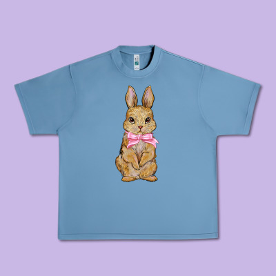 Easter Rabbit Pink Flowers Urban Heavy Tee Designed By Barkaloodesign