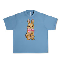 Pebble Blue easter rabbit pink flowers Urban Heavy Tee - BarkalooDesign