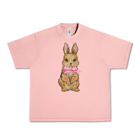 Salmon easter rabbit pink flowers Urban Heavy Tee - BarkalooDesign