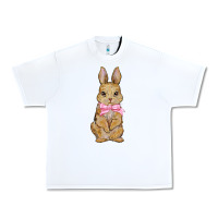 White easter rabbit pink flowers Urban Heavy Tee - BarkalooDesign