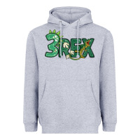 Heather Grey three rex Heavyweight Hoodie - MaliasSmallBusiness