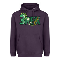 Plum three rex Heavyweight Hoodie - MaliasSmallBusiness