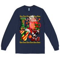 Navy love with coffee cup and christmas lights Long Sleeve Tee - AdoDesignShop