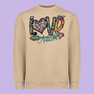 Love Autism Heavyweight Sweatshirt Designed By Sublimationcraftshop