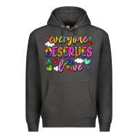 Charcoal Heather everyone deserves love Premium Hoodie - Artiststas