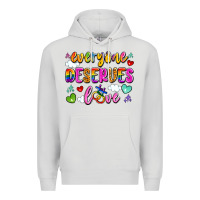 Dove Grey everyone deserves love Premium Hoodie - Artiststas