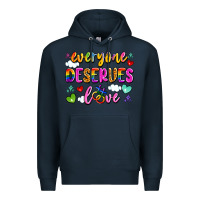 Navy everyone deserves love Premium Hoodie - Artiststas