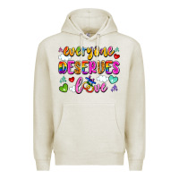 Oatmeal Heather everyone deserves love Premium Hoodie - Artiststas