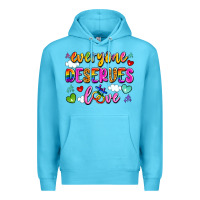 Ocean Blue everyone deserves love Premium Hoodie - Artiststas