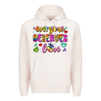 Pale Pink everyone deserves love Premium Hoodie - Artiststas