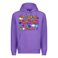 Purple everyone deserves love Premium Hoodie - Artiststas