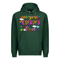 Sports Green everyone deserves love Premium Hoodie - Artiststas
