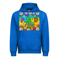 Cobalt LGBTQ+ proud ally with daisy Urban Hoodie - NancyCooperArtShop