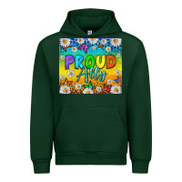Foreset Green LGBTQ+ proud ally with daisy Urban Hoodie - NancyCooperArtShop