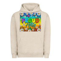 Pigment French Oak LGBTQ+ proud ally with daisy Urban Hoodie - NancyCooperArtShop