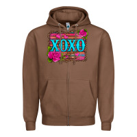 Chestnut xoxo valentine's day pink roses and hearts Zipper Hoodie - Jasminsmagicworld