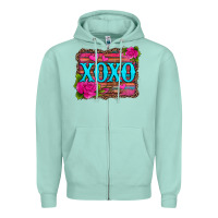 Seafoam xoxo valentine's day pink roses and hearts Zipper Hoodie - Jasminsmagicworld