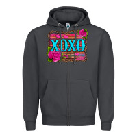 Smoke xoxo valentine's day pink roses and hearts Zipper Hoodie - Jasminsmagicworld