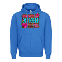 True Royal xoxo valentine's day pink roses and hearts Zipper Hoodie - Jasminsmagicworld