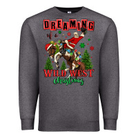 Charcoal Heather dreaming of a wild west christmas cowboy santa Premium Sweatshirt - MaliasSmallBusiness
