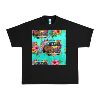 Black floral hippie truck seamless pattern Urban Heavy Tee - HRA Design Shop
