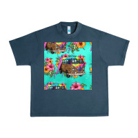 Midnight Navy floral hippie truck seamless pattern Urban Heavy Tee - HRA Design Shop