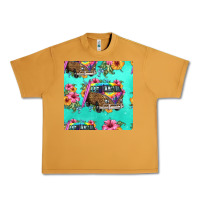 Peanut Butter floral hippie truck seamless pattern Urban Heavy Tee - HRA Design Shop